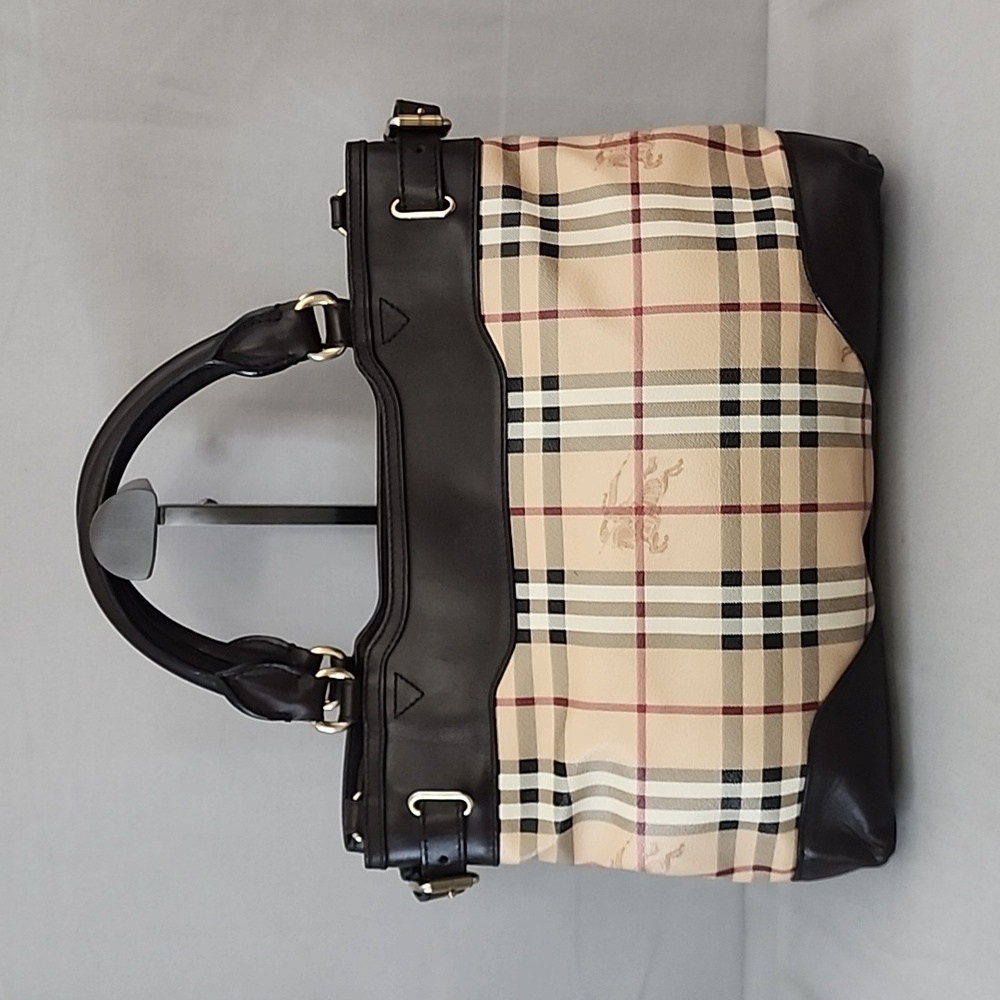 BURBERRY Haymarket Check Hepburn Tote Bag